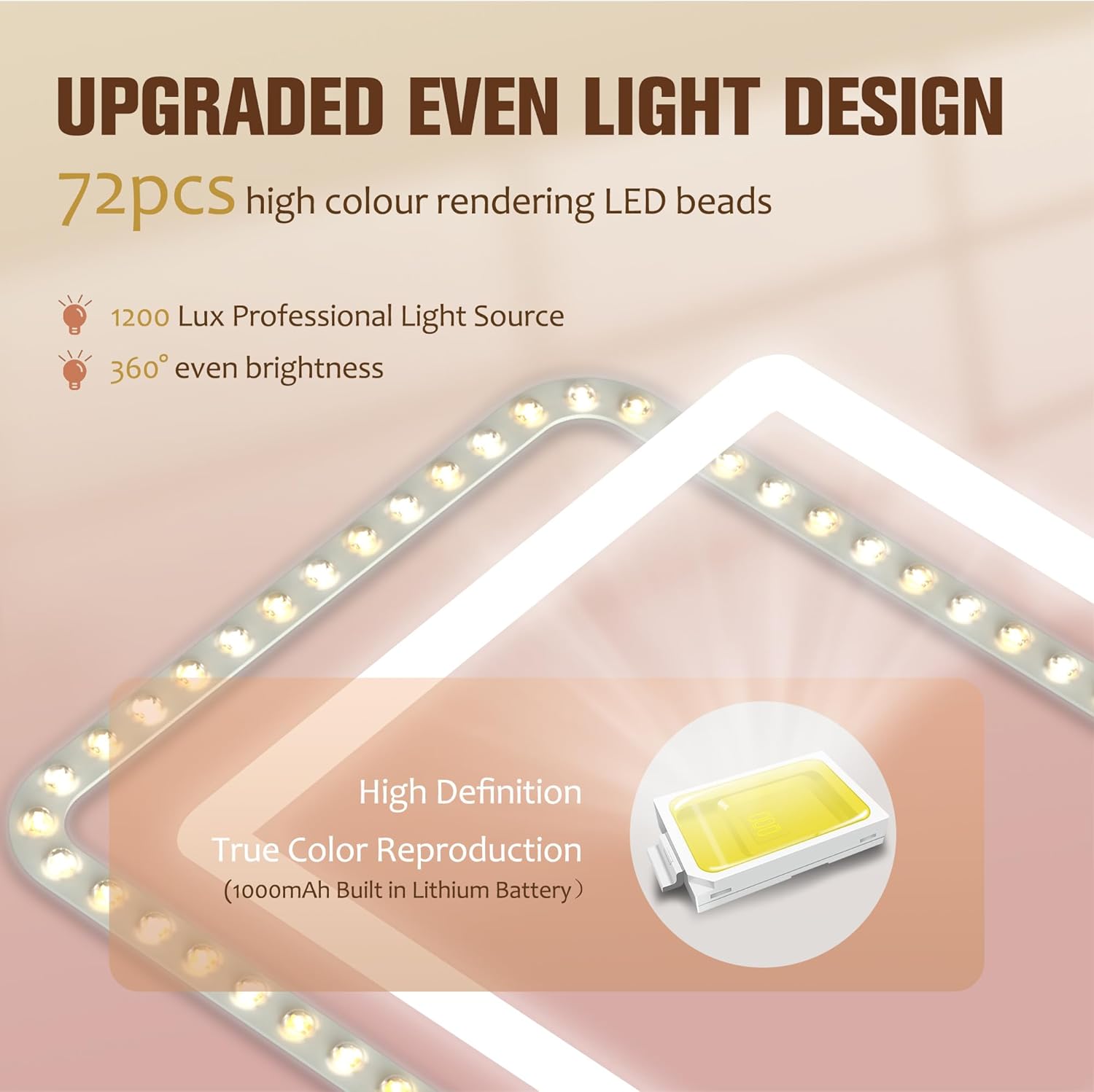 Versatile Travel Makeup Mirror with 3 Light Modes