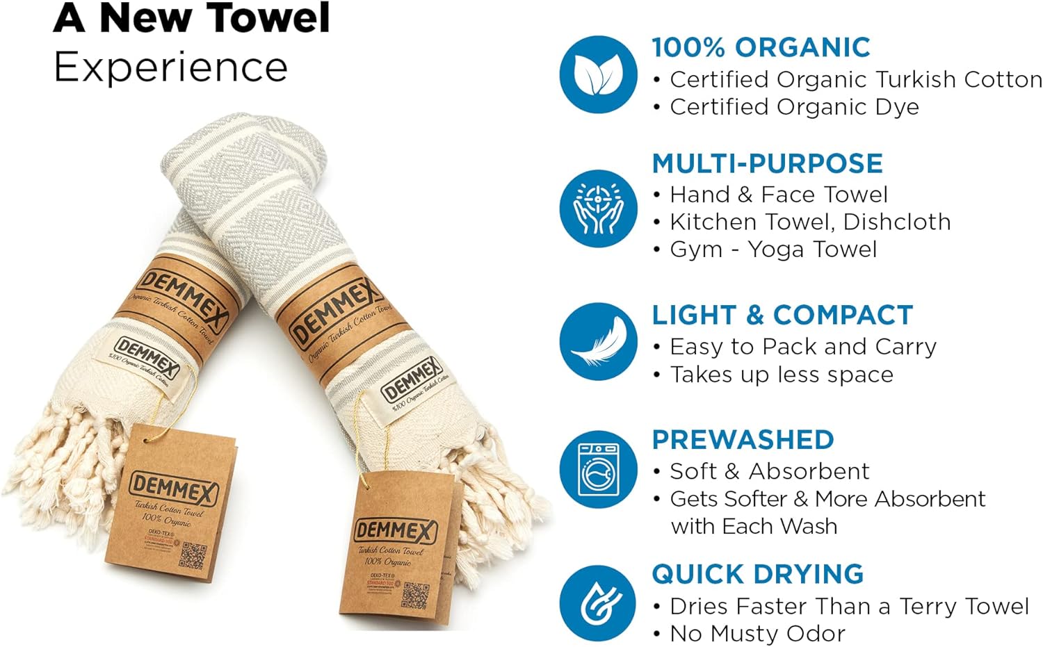 Organic Turkish Hand Towels