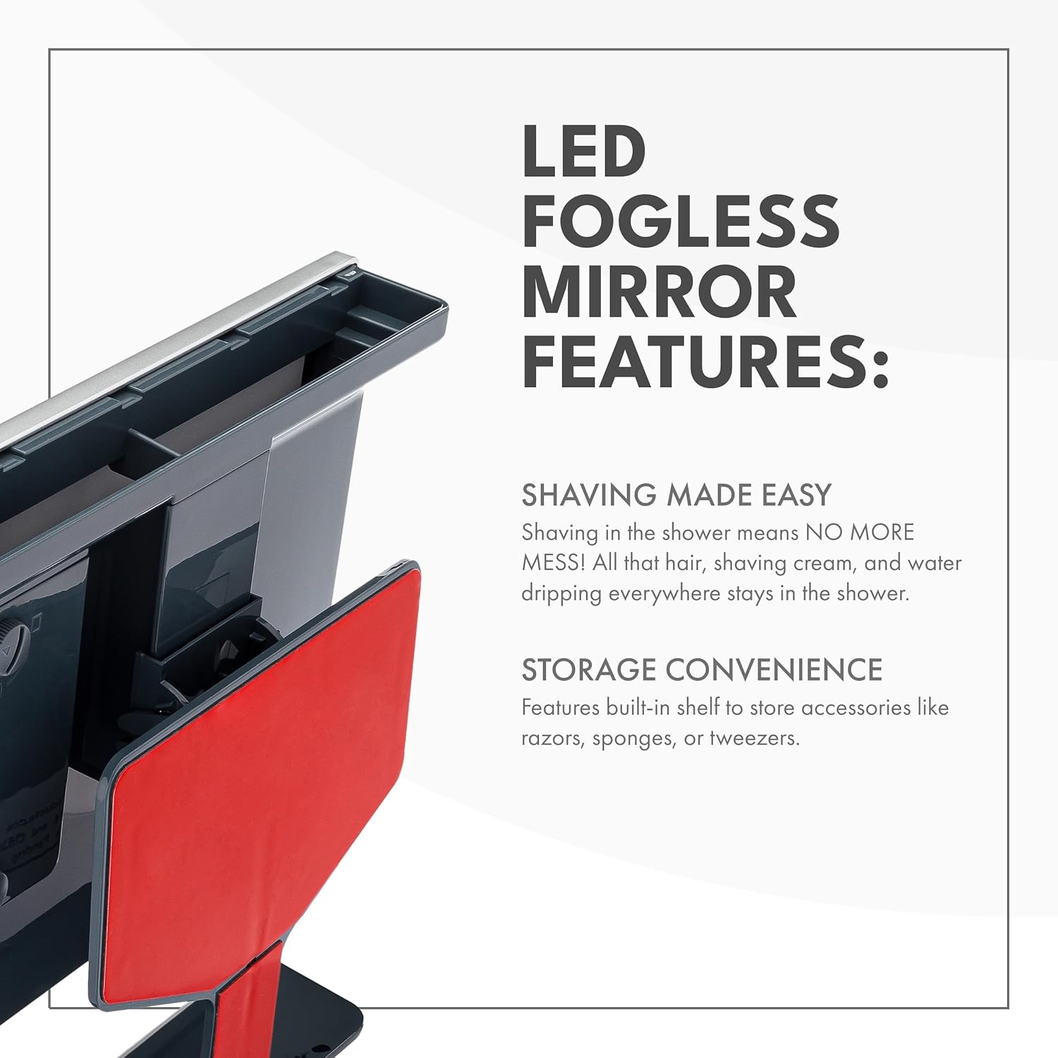 Luxury LED Fogless Shower Mirror by Toilettree Products
