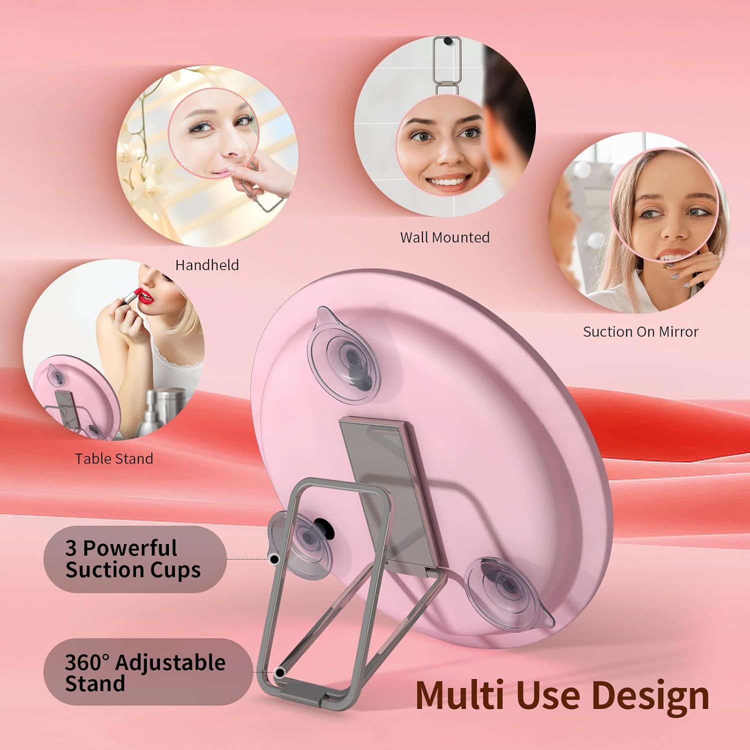 10x Magnifying Handheld Travel Mirror