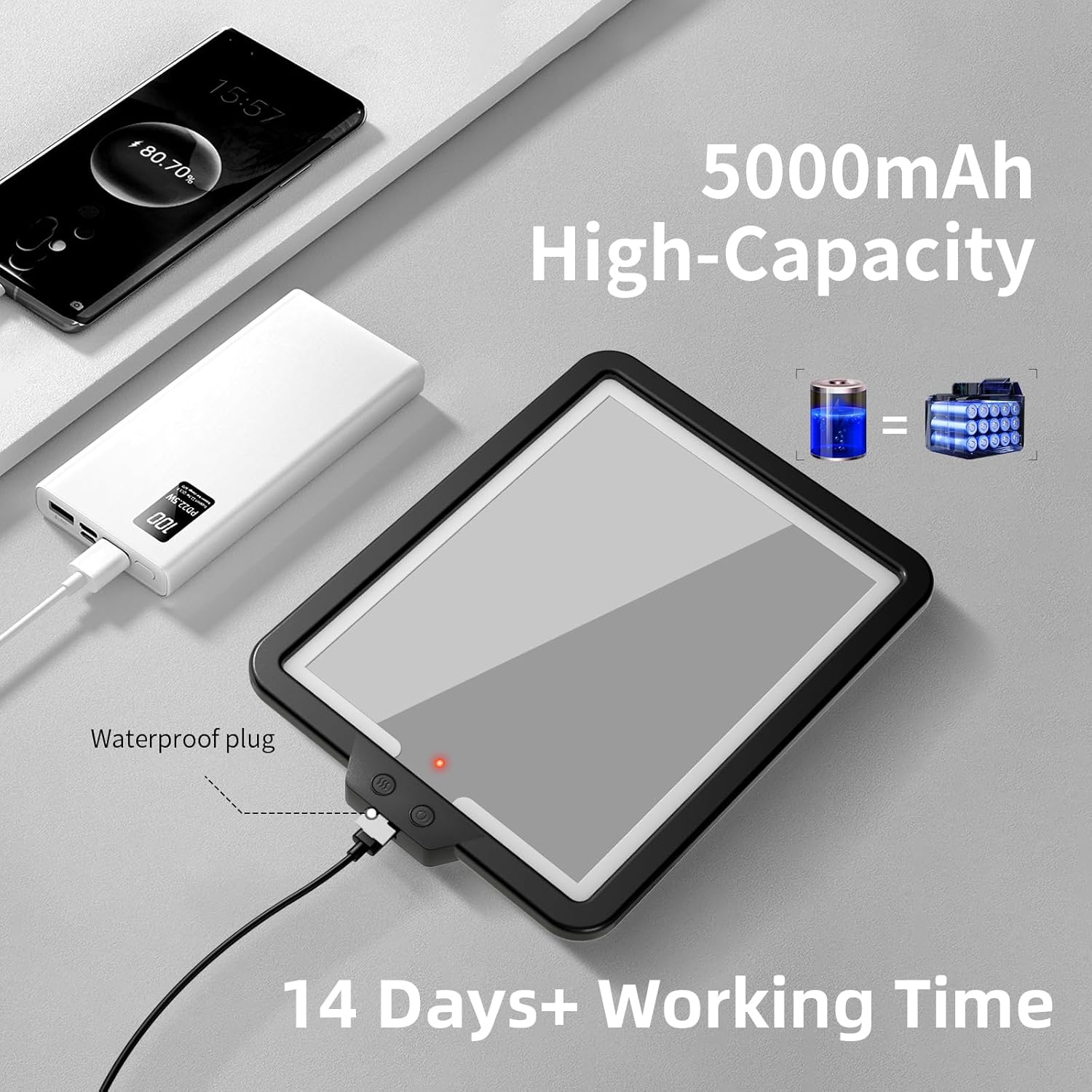 Rechargeable Heated Shower Mirror