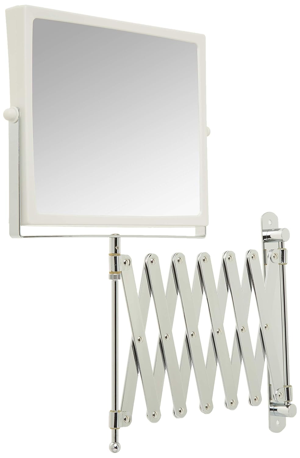 JERDON Two-Sided Swivel Wall Mount Vanity Mirror 5X Magnification 30 Extension