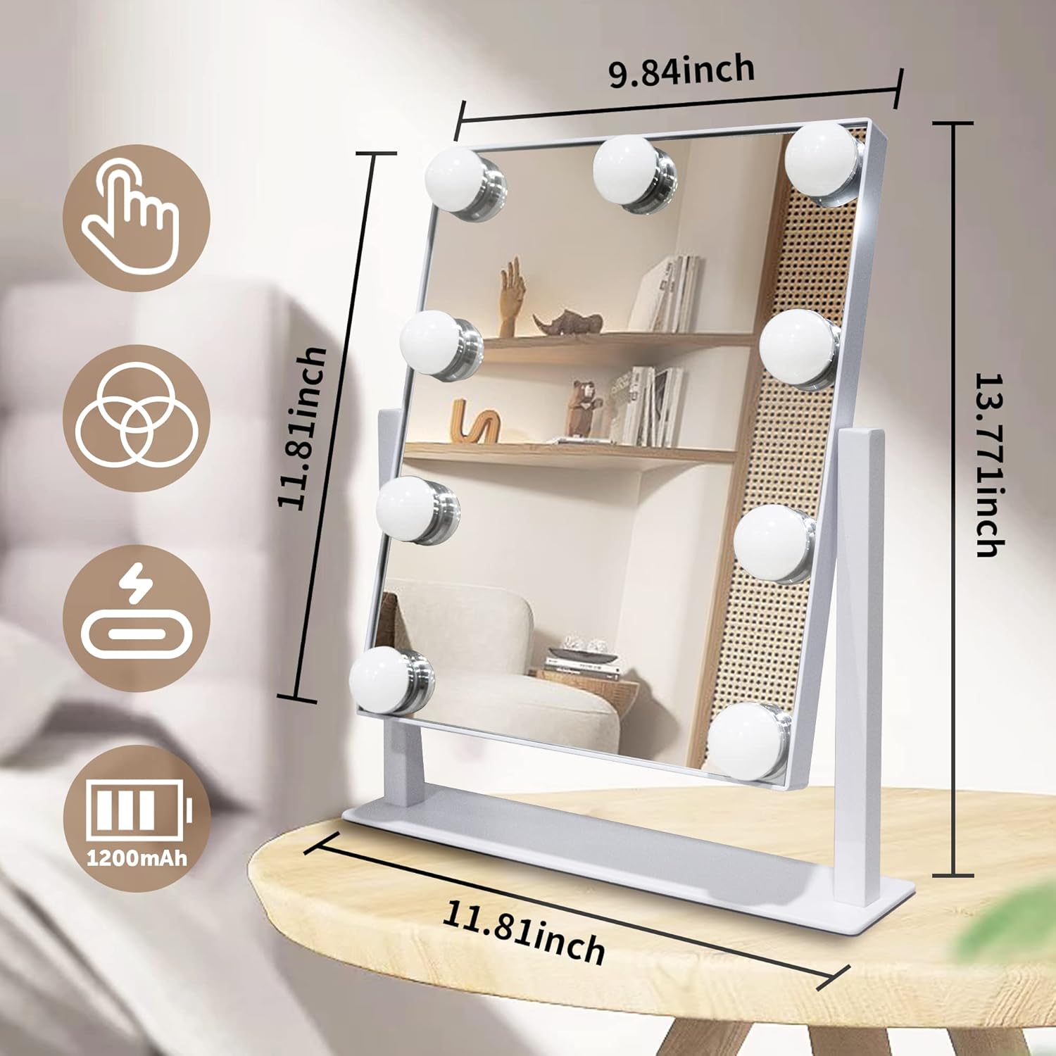 Truly elegant and functional makeup mirror