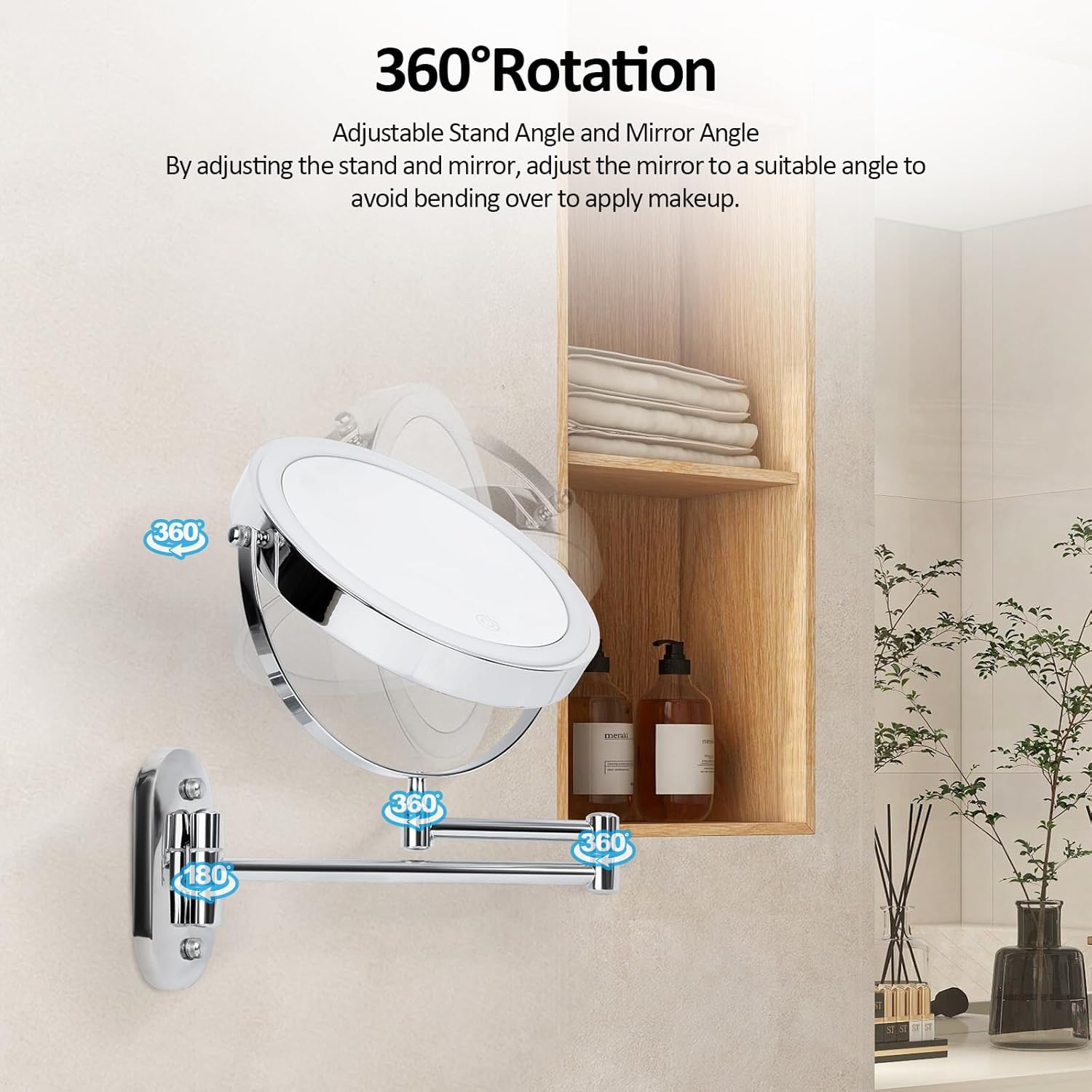 SEAE Miko 8-inch Wall-Mounted Makeup Mirror