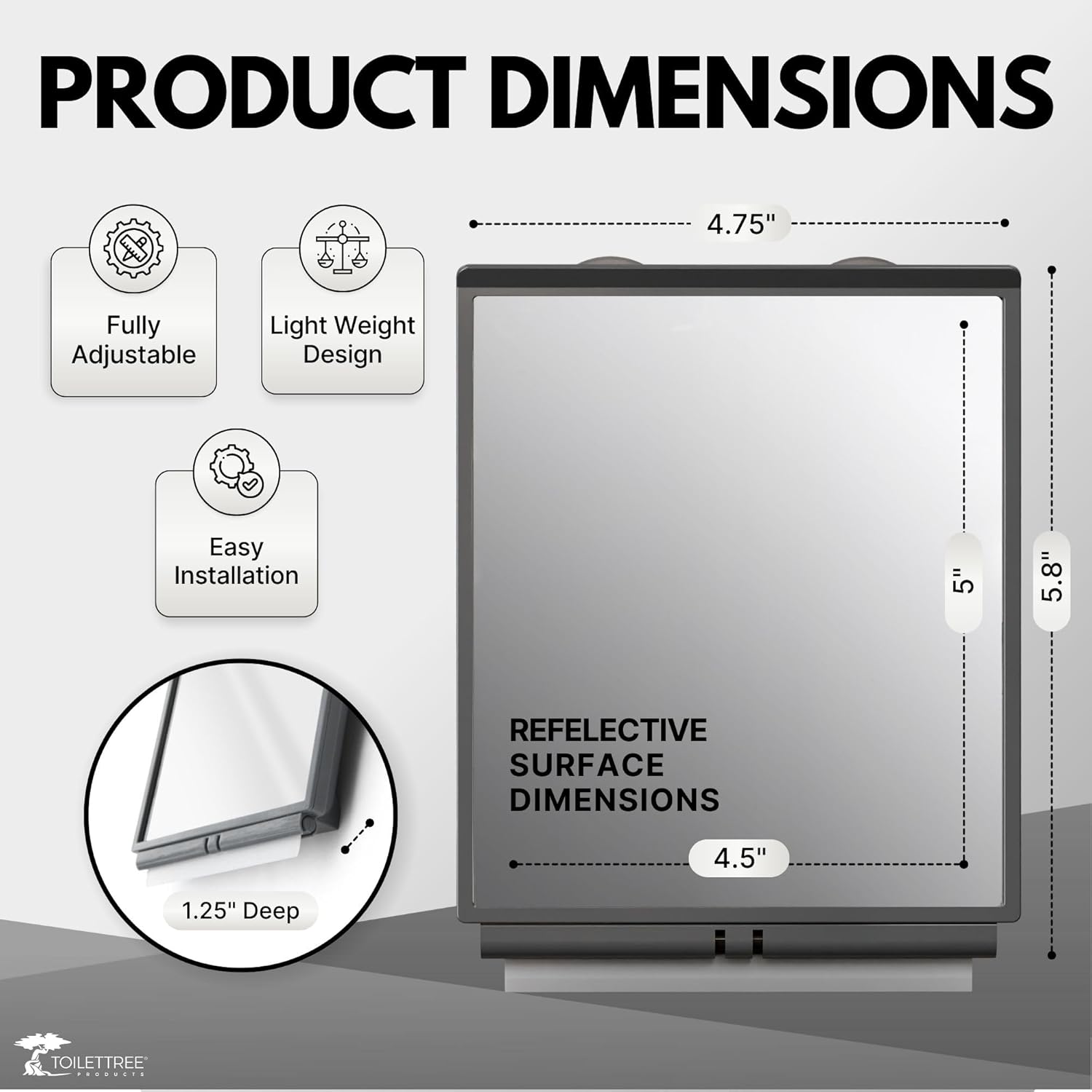 Fogless Shower Mirror with Squeegee Travel Case