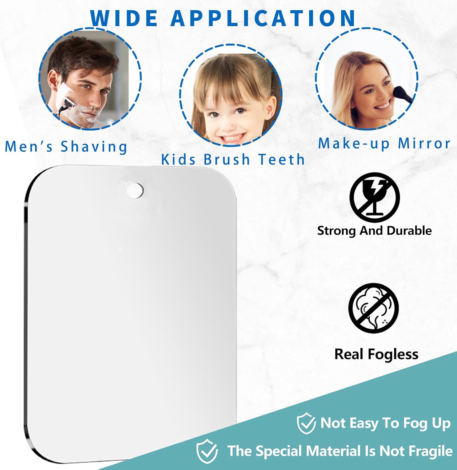 Frameless Medium Shower Mirror