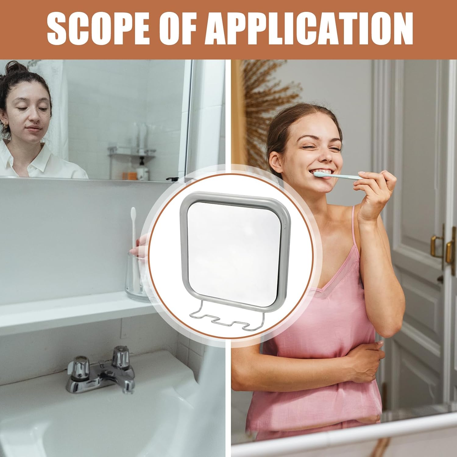 Fogless Shower Mirror for Shaving Strong Suction Compact Design