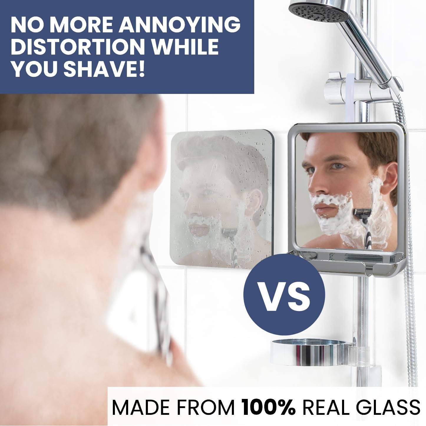MirrorVana Fogless Shower Mirror Real Glass No Fog Perfect Shave