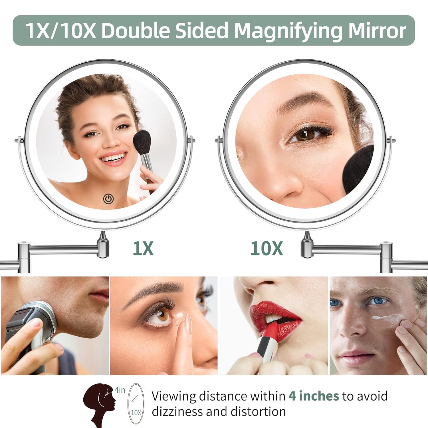 Perfect Salon-M quality makeup mirror for wall installation