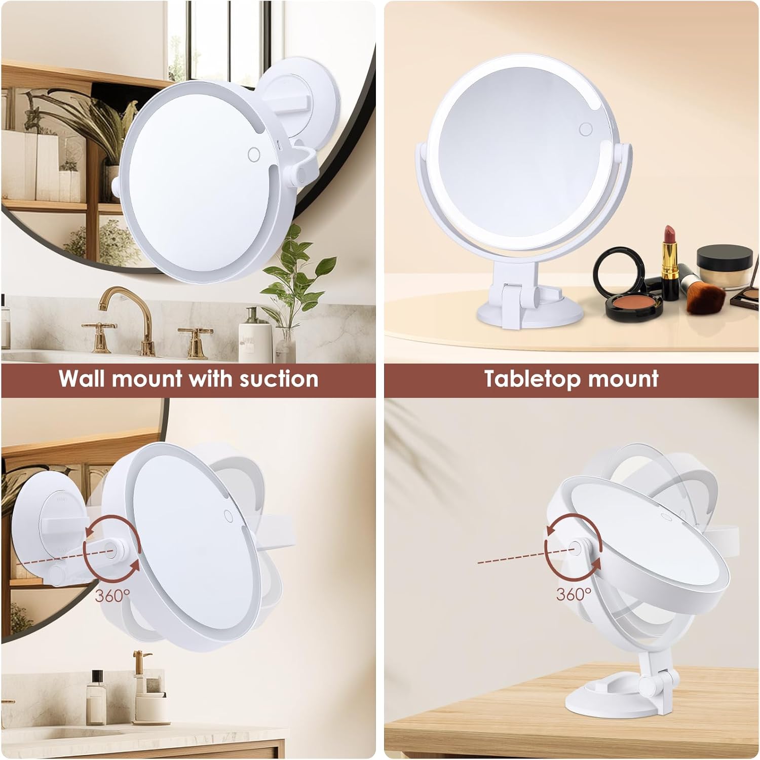 Magnifying Vanity Mirror for Shaving Makeup Detailing