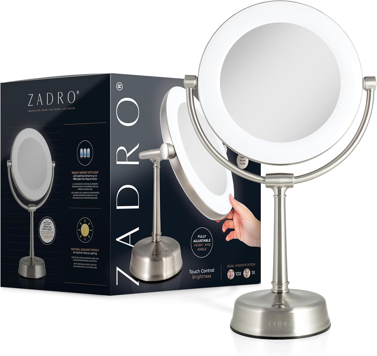 Zadro Lexington LED Makeup Mirror with Swivel Lights
