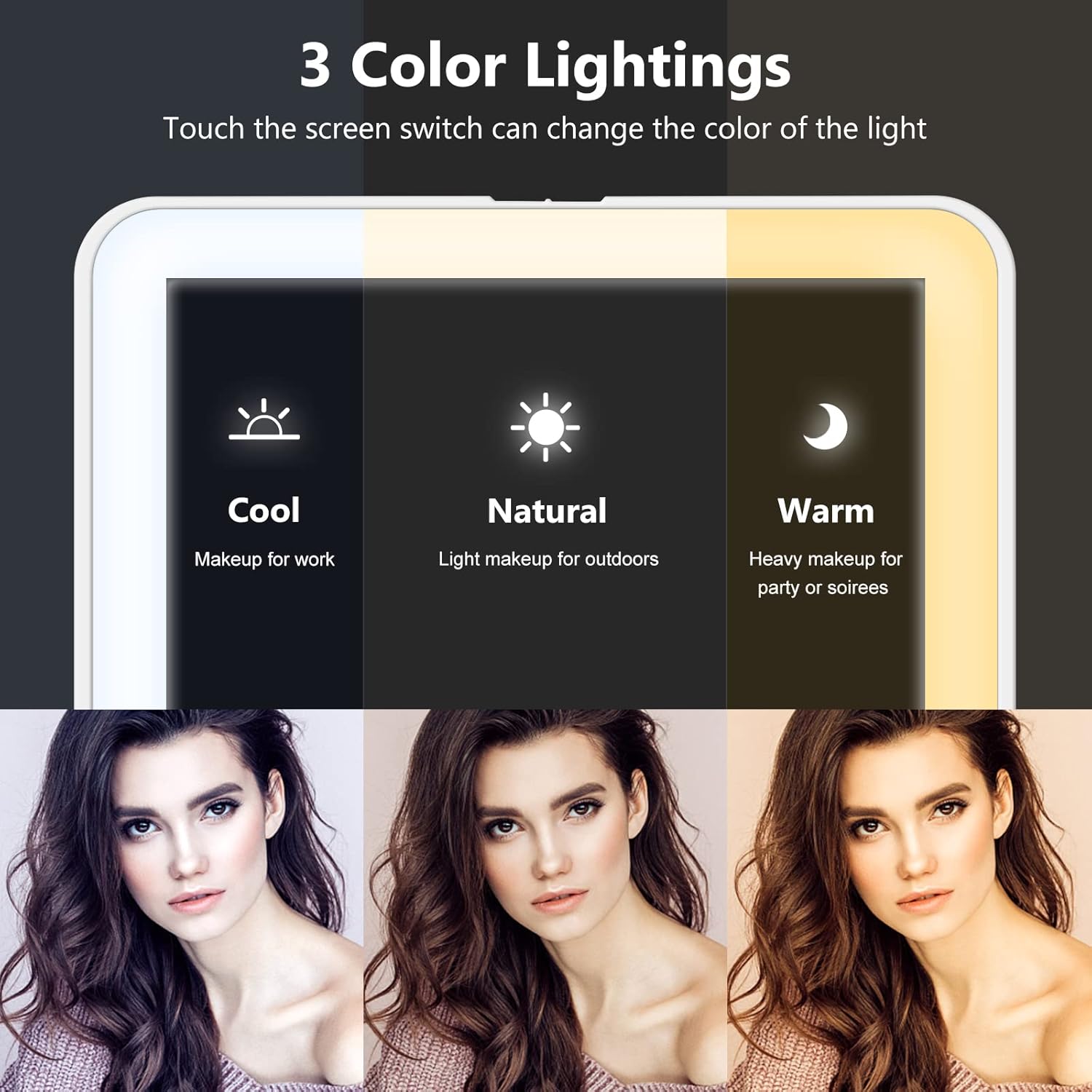 Miroposs Rechargeable LED Travel Makeup Mirror