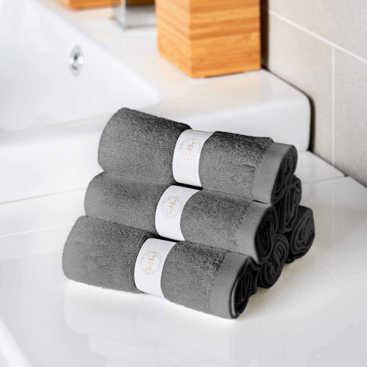 Tia Fey Soft Wash Cloths Set of 6 for Sensitive Skin
