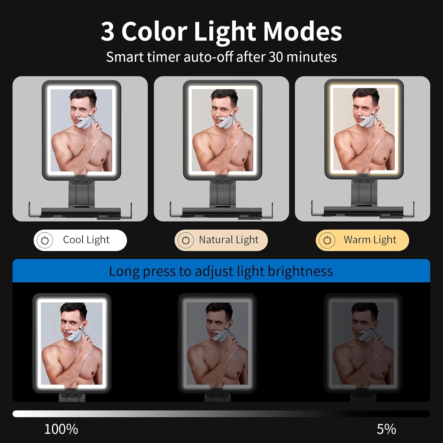 Rechargeable Heated Shower Mirror