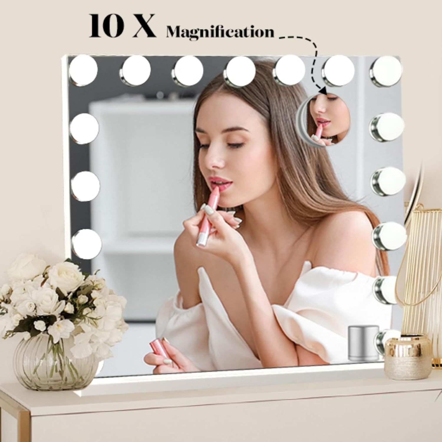 Stylish Vanity Mirror with Bluetooth Music LED Lights