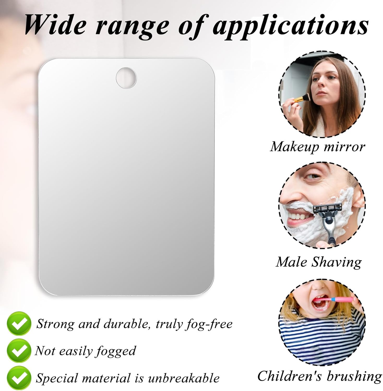 Fogless Shaver Mirror Portable Travel Camping Mirror Send a Message
