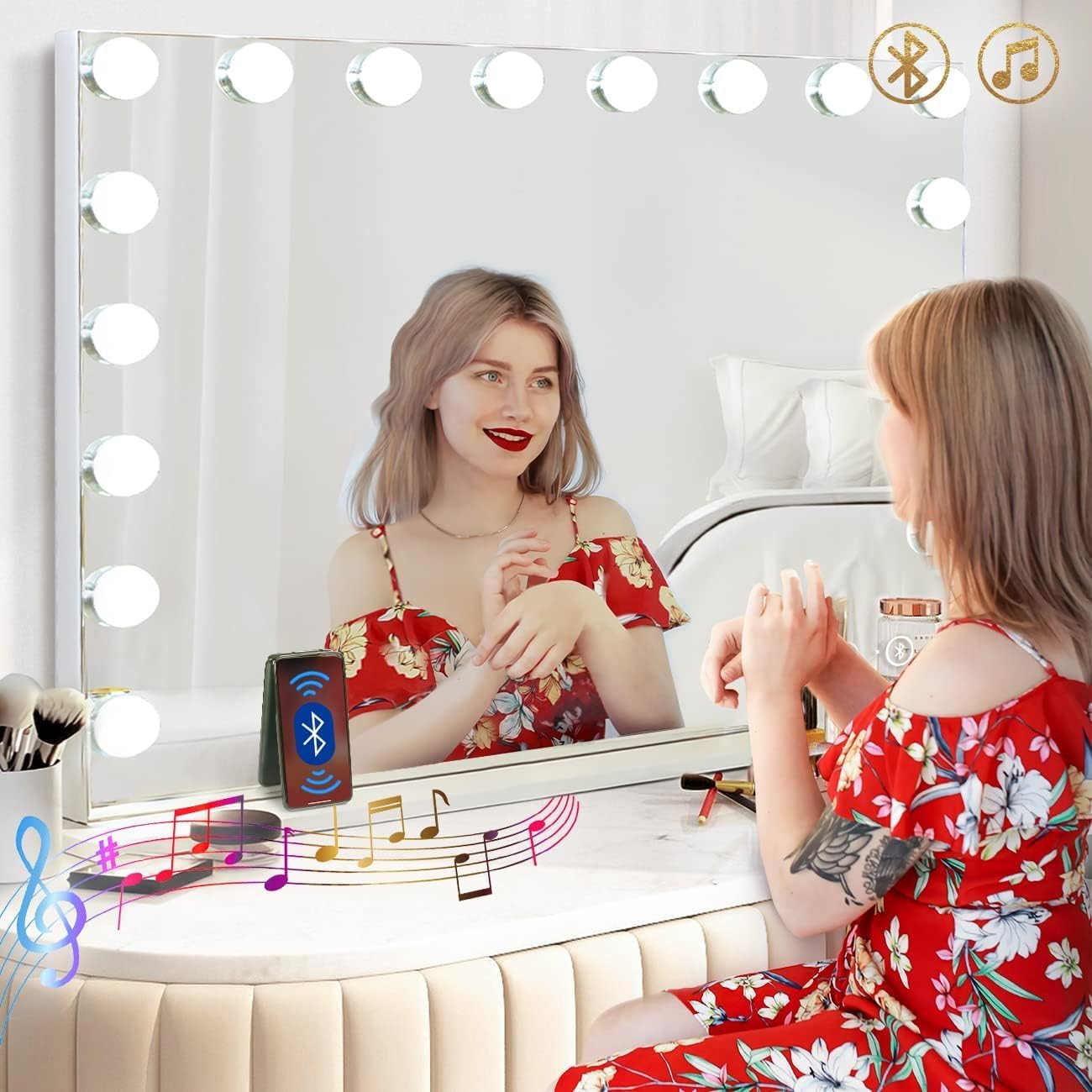 Hansong Vanity Mirror with Lights Bluetooth