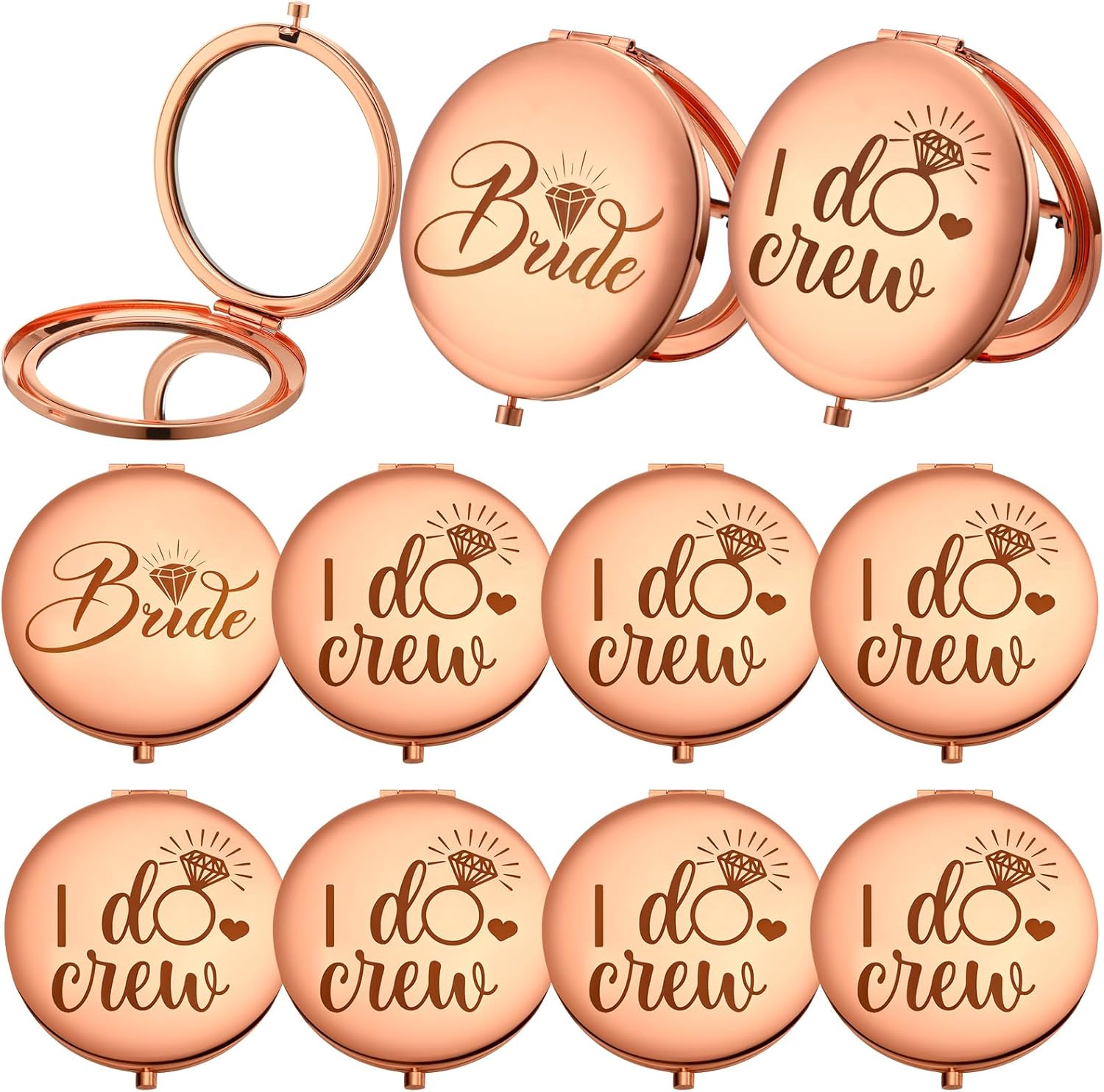 Elegant Compact Rose Gold Bridal Gift Set
