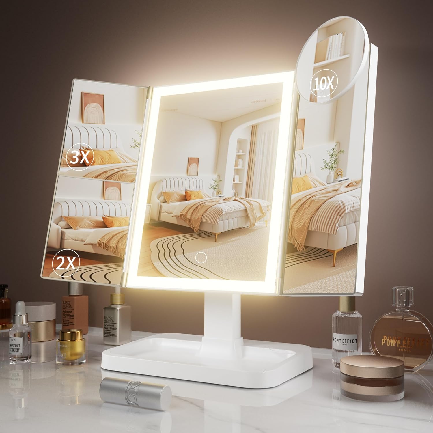 Compact Rechargeable Makeup Mirror
