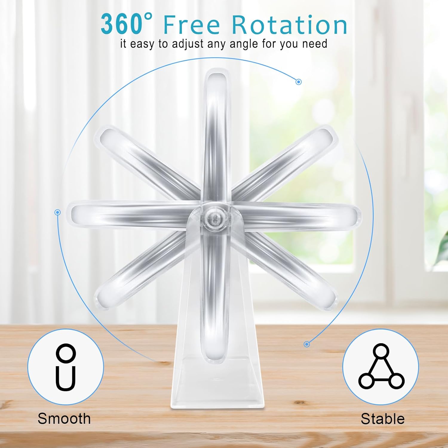 Elegant 15X Vanity Mirror with 360-Degree Rotation and 1X15X Swivel