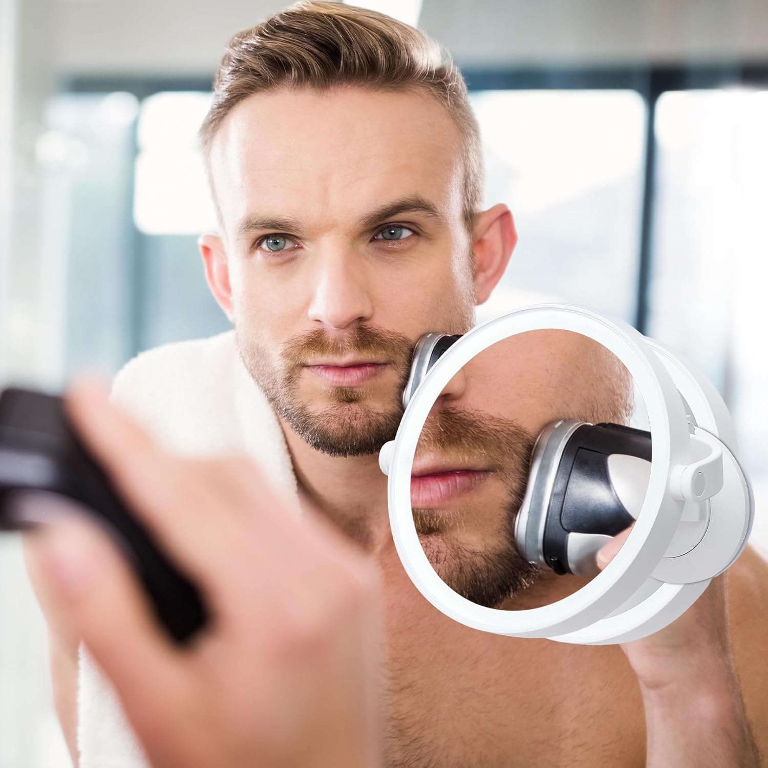 Magnifying Vanity Mirror for Shaving Makeup Detailing