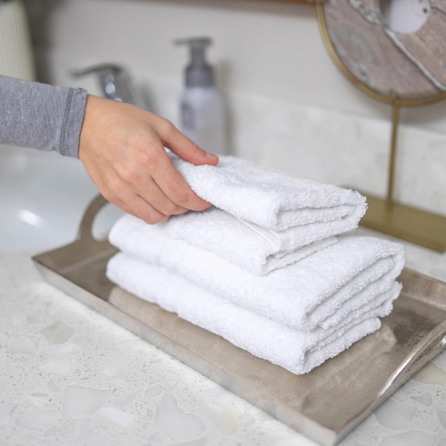 Elegant 16x29 Hand Towels for Home Spa Turkish Cotton