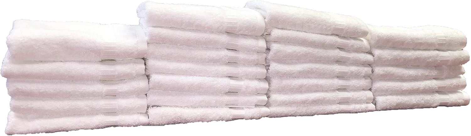 Optima Collection 13x13 White Washcloth Set of 24 - Eco-Friendly