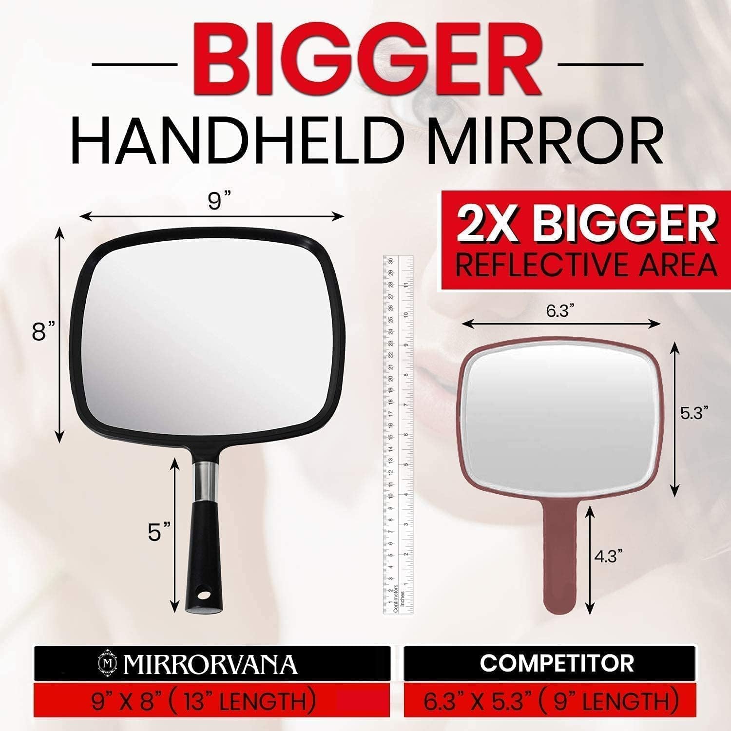 Mirrorvana Large Hand Mirror with Comfy Handle Your Pro-Professional Choice