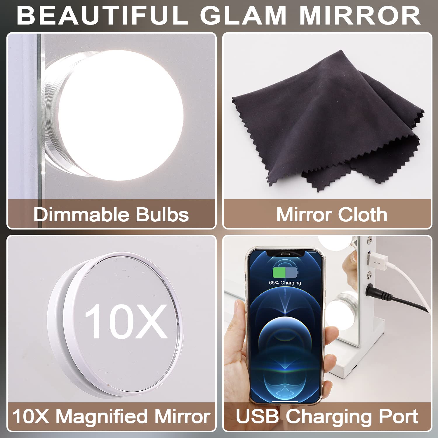 Kottova Vanity Mirror with Lights Large Makeup Mirror