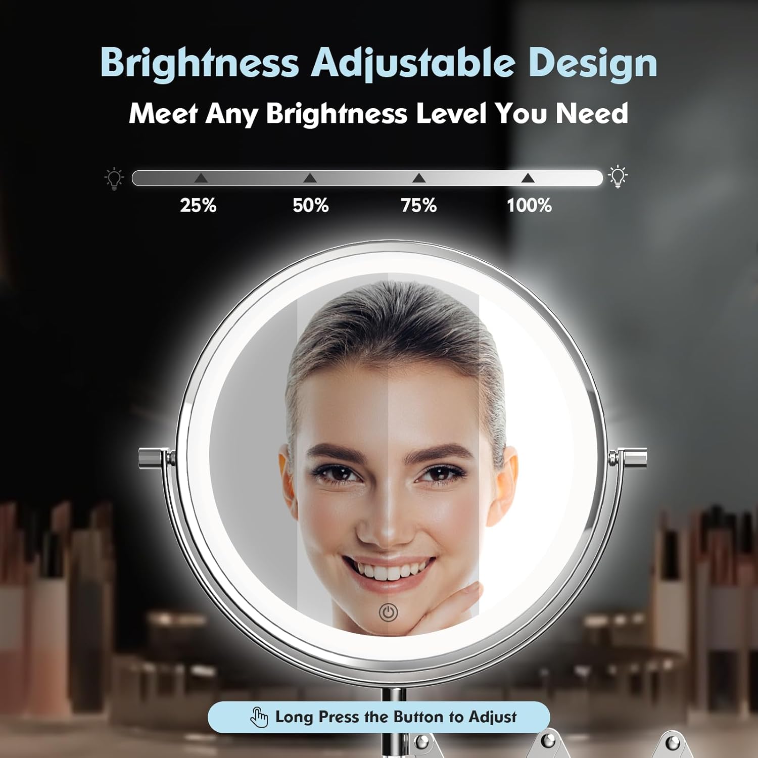 FASCINATE Double Sided Wall-Mounted Makeup Mirror