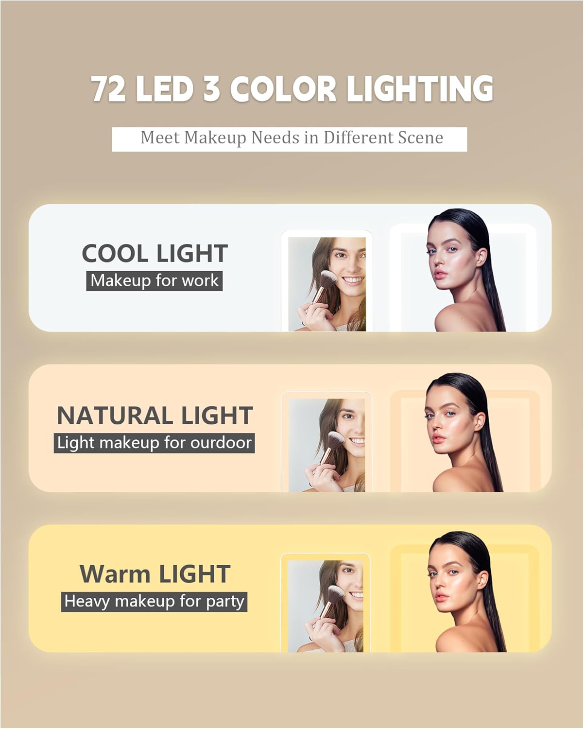 DecMetu Travel Mirror with Lights