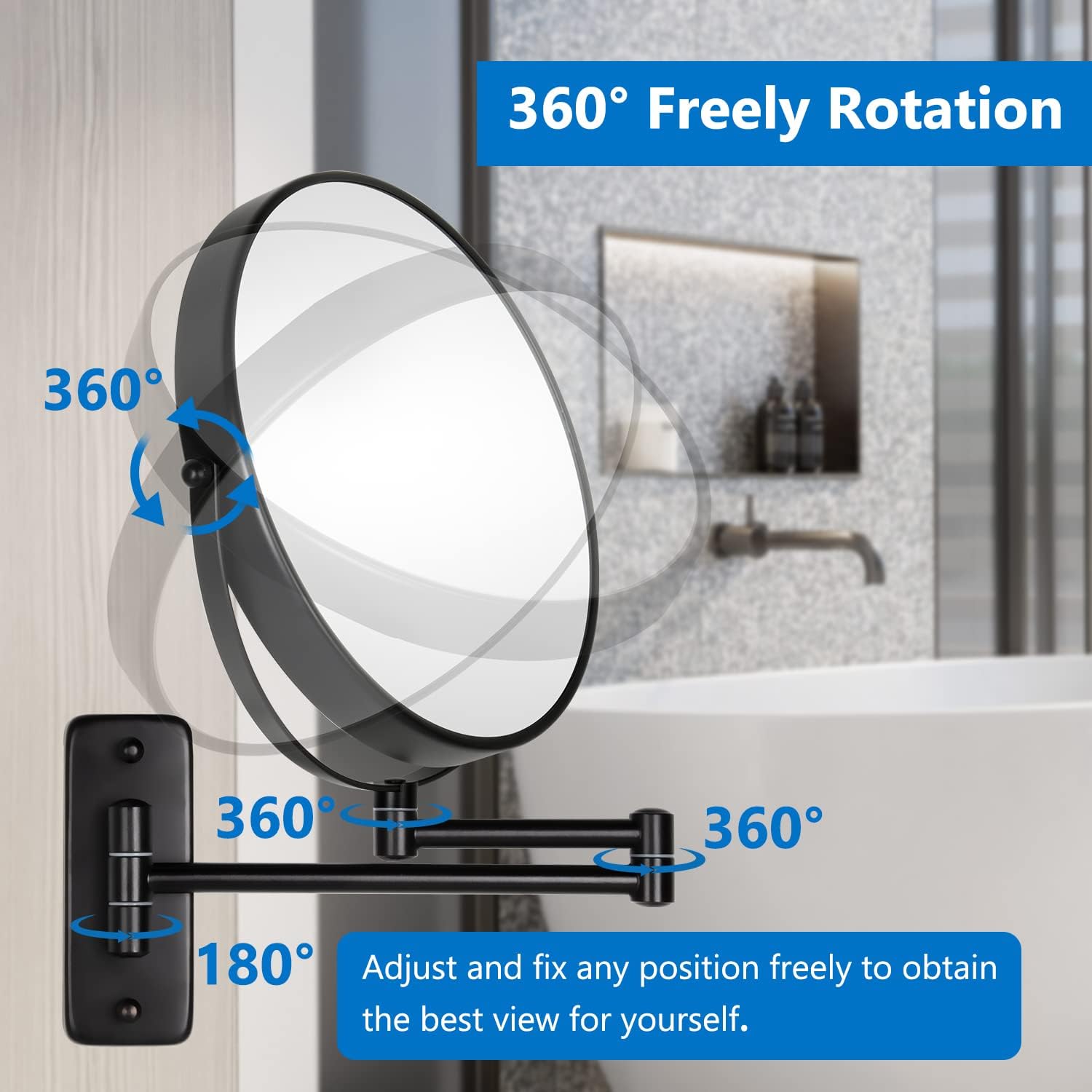 decluttr 9 wall mirror with magnifier