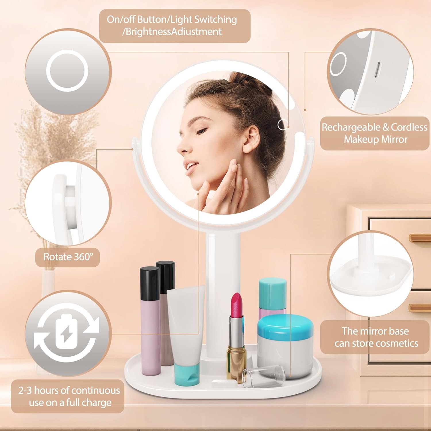 Enhance Makeup with 1X10X Lighted Mirror