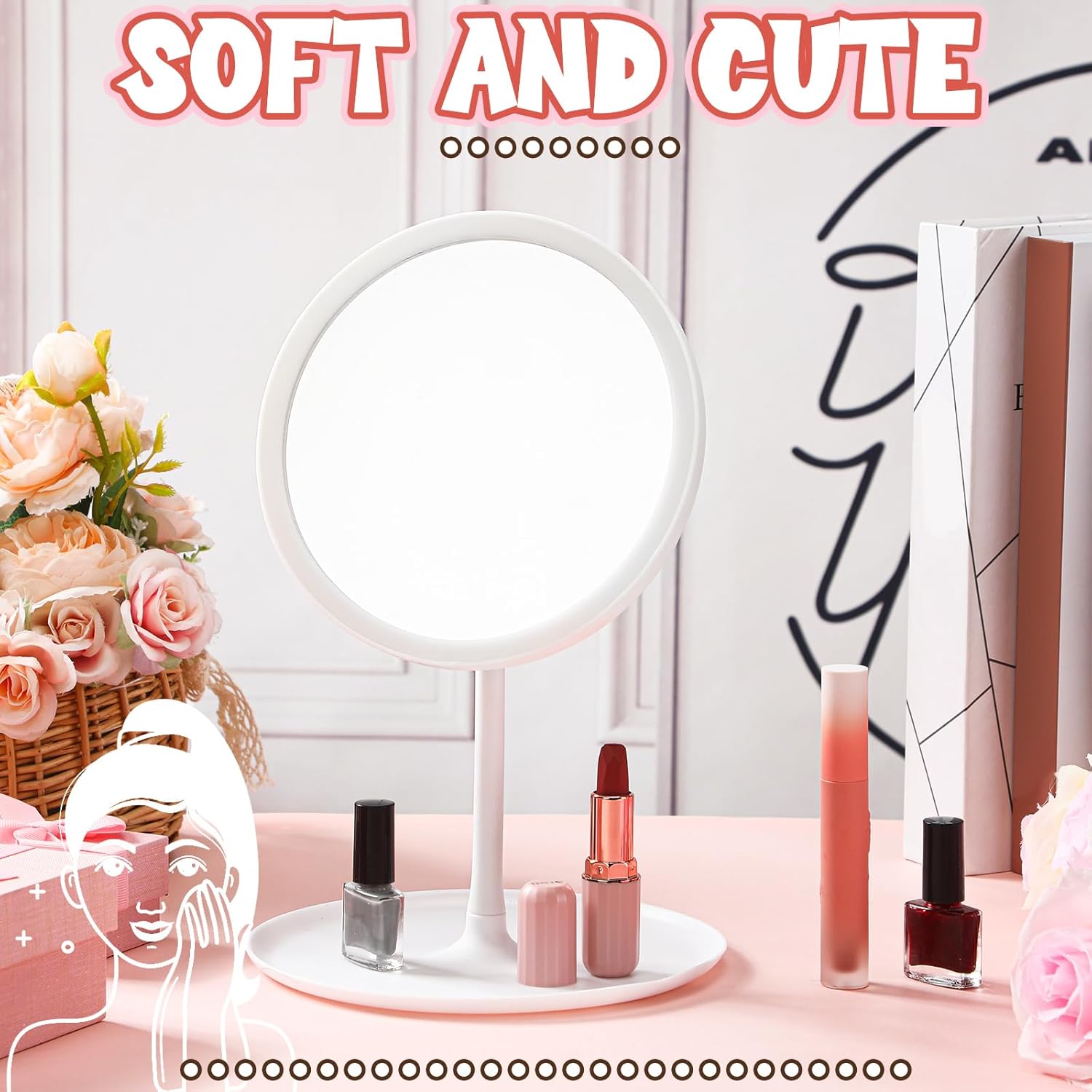 DoubleFill 6 Pcs Spa Party Makeup Mirror Set