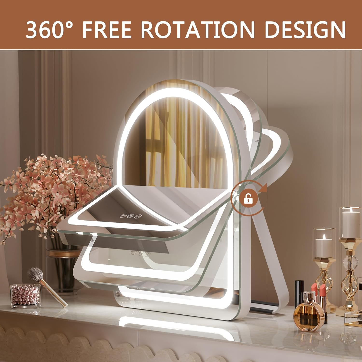 Vanity Mirror with Lights ArchedLED Makeup Mirror with Smart Touch