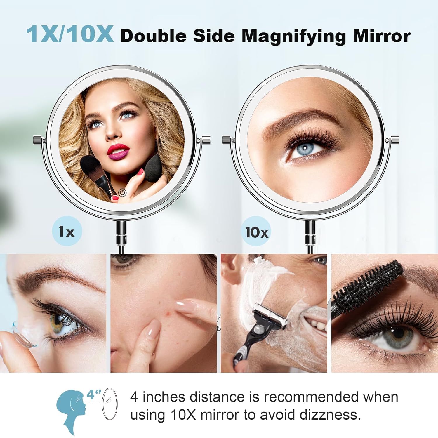 FASCINATE Double Sided Wall-Mounted Makeup Mirror