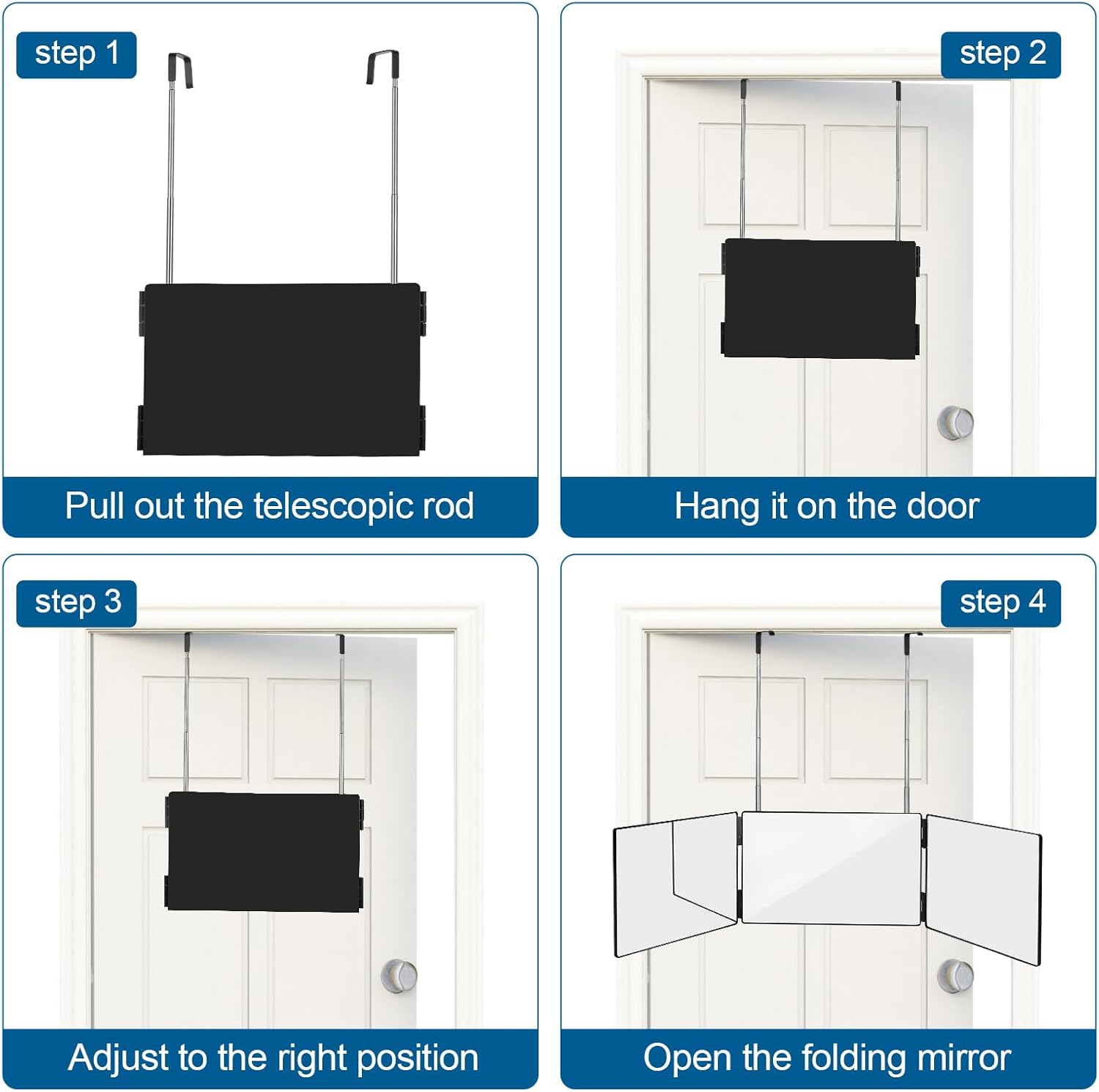 3 Panel Trifold Mirror for Grooming and Make-up