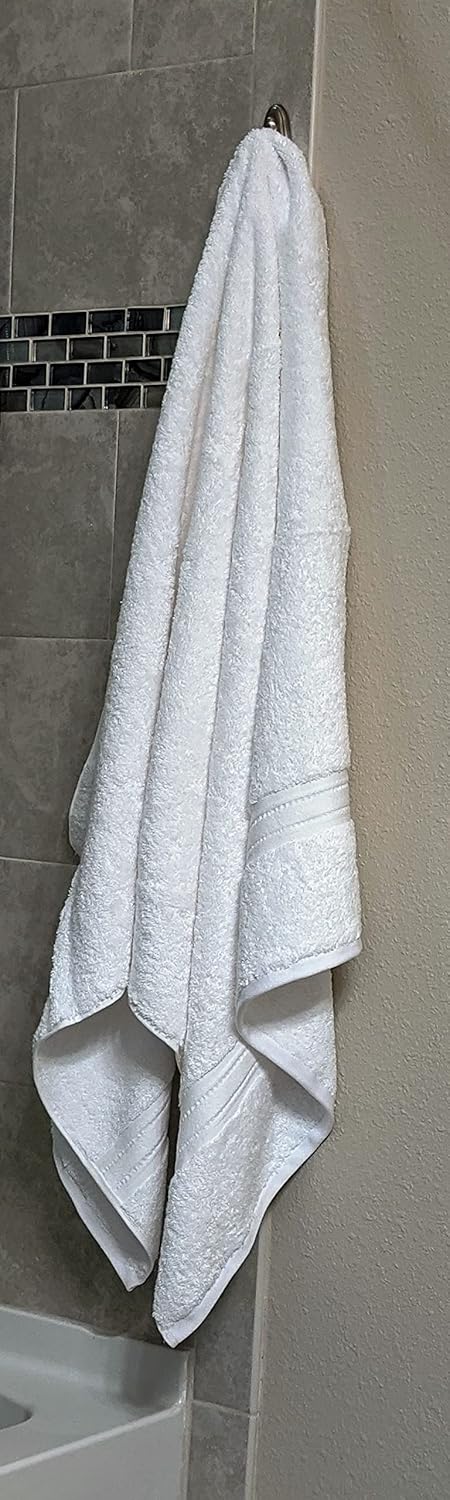Set of 4 White 35x70 Bath Sheets Supima Cotton