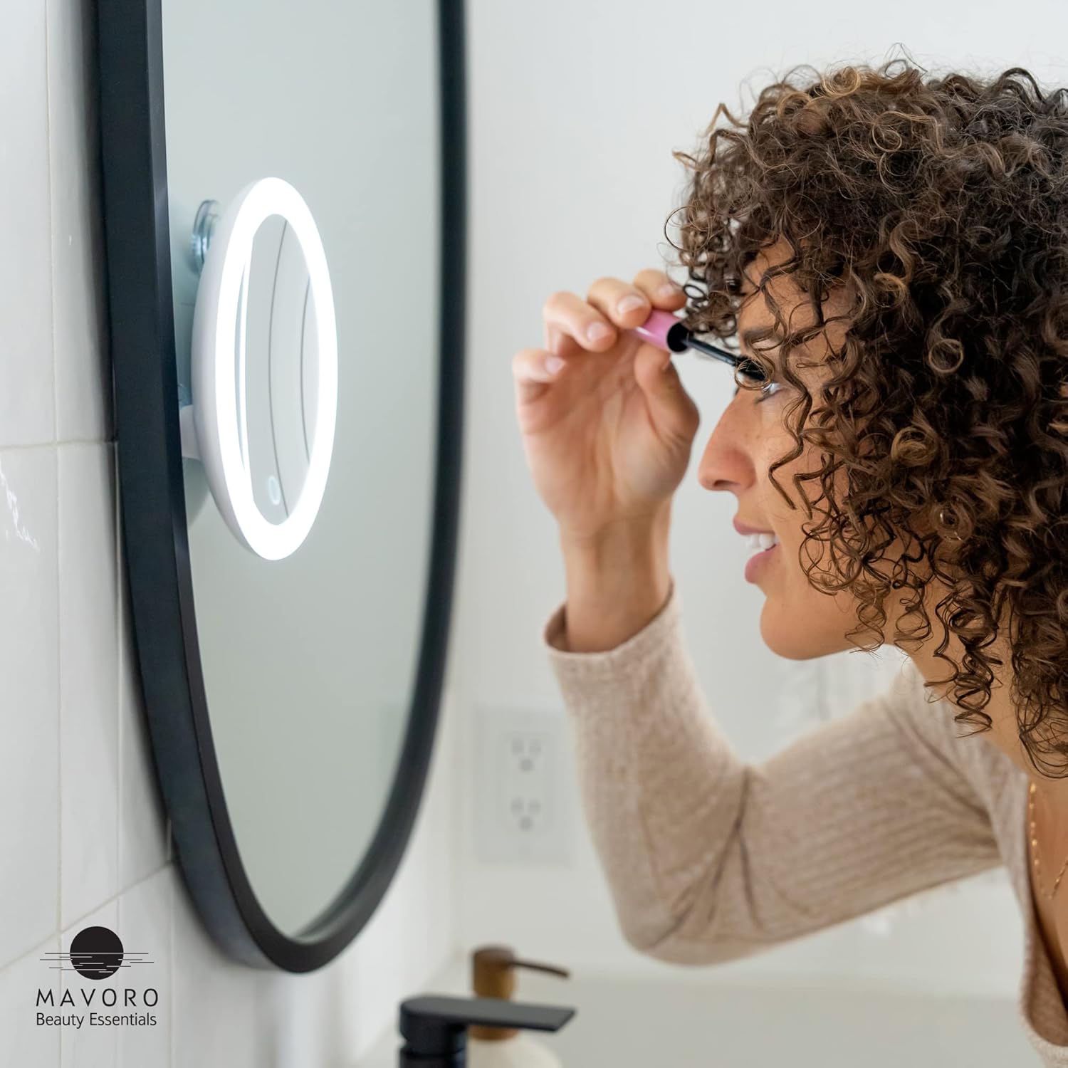 10X Magnifying Mirror for Travel with LED Light