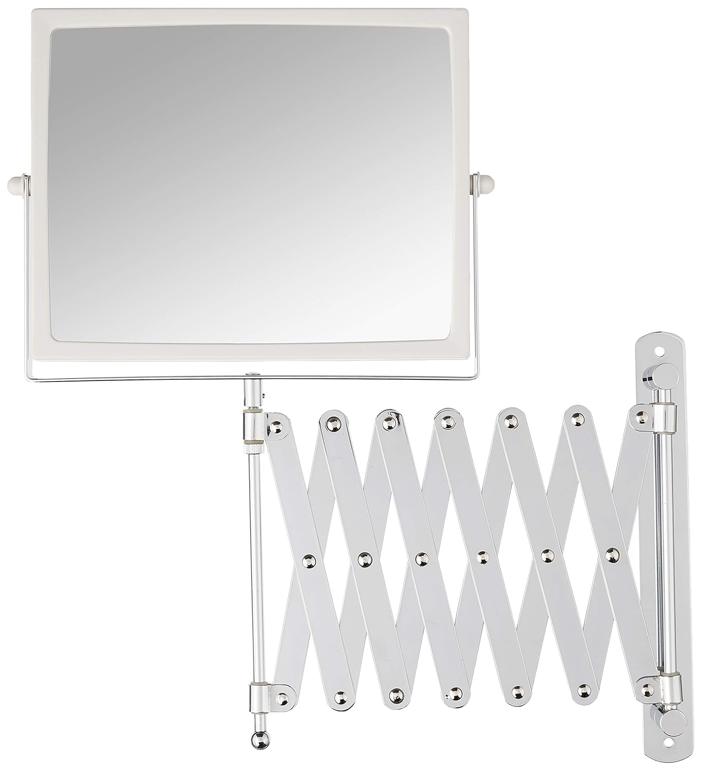 JERDON Two-Sided Swivel Wall Mount Vanity Mirror 5X Magnification 30 Extension
