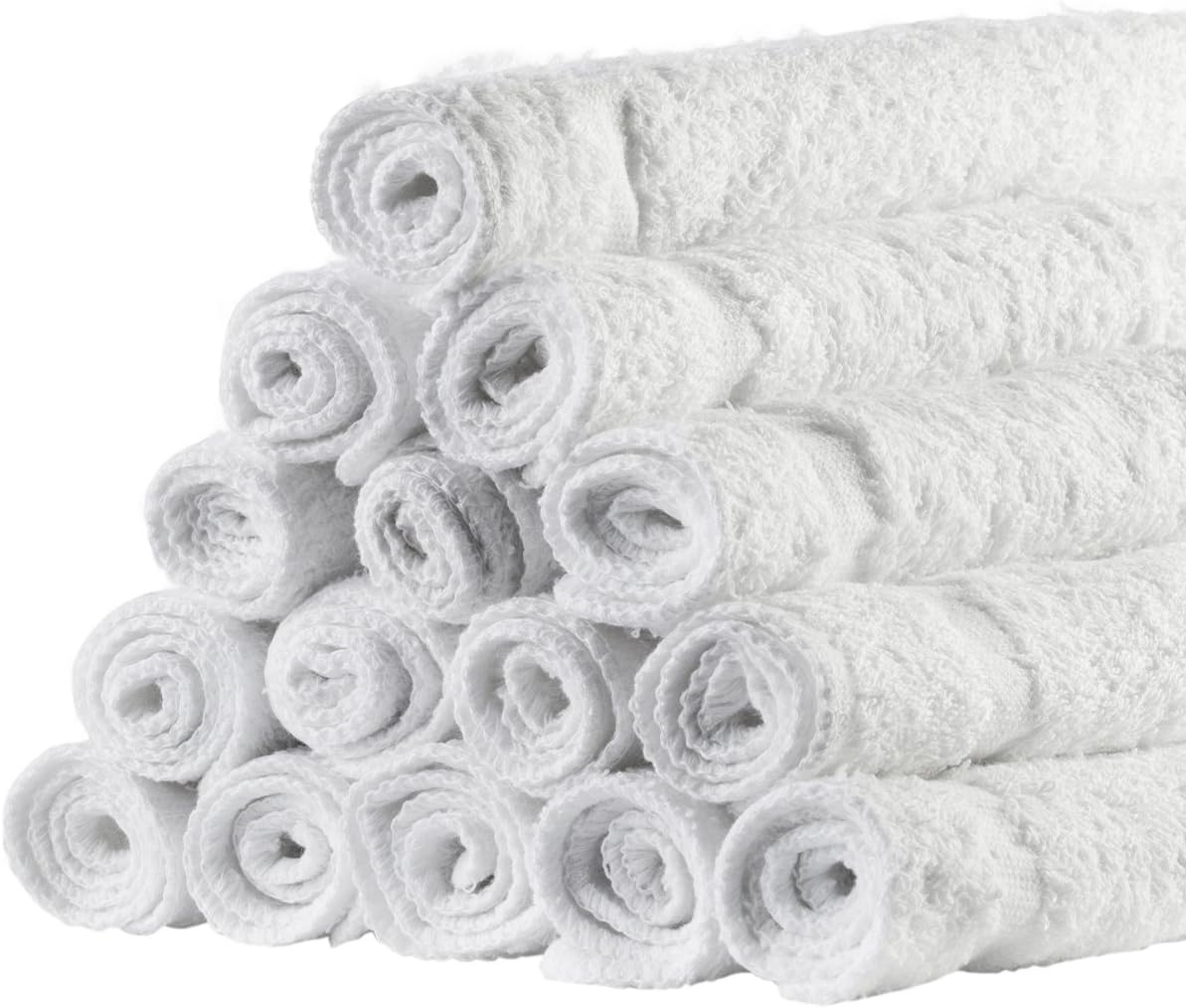 12x12 White Washcloth Set Premium 100 Cotton Soft and Absorbent
