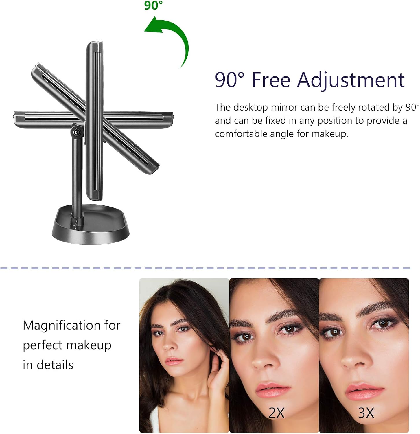 Vanity Mirror with 21 LEDs for Women