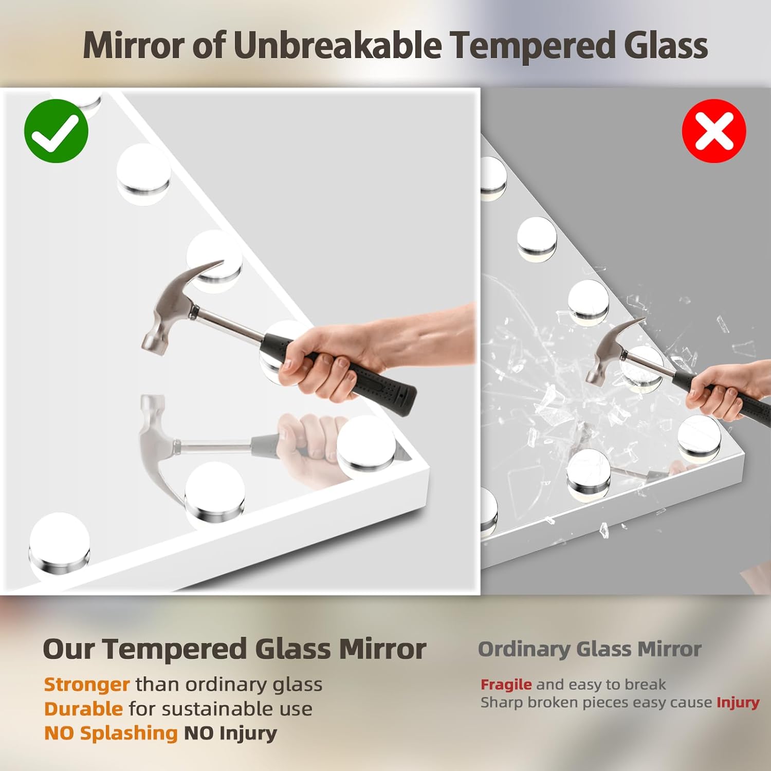 Vanity Mirror with Speaker Light for Makeup