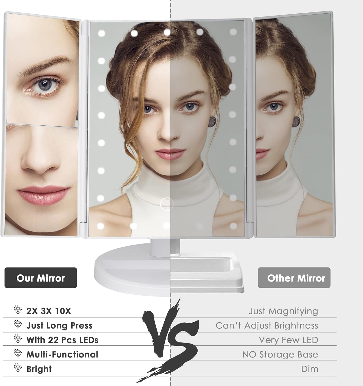 Makeup Mirror Vanity with Touch