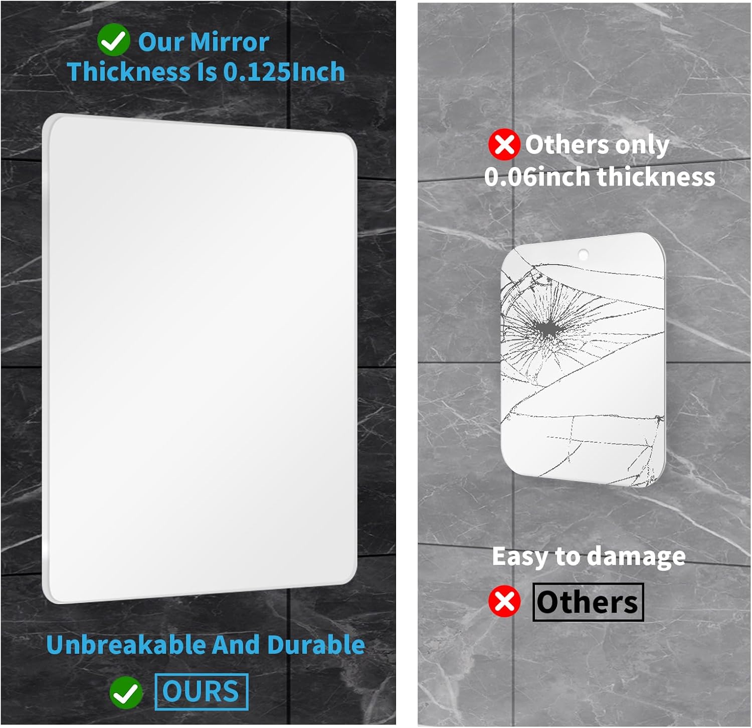 Luxury Fog-Free Shower Mirror for Shaving