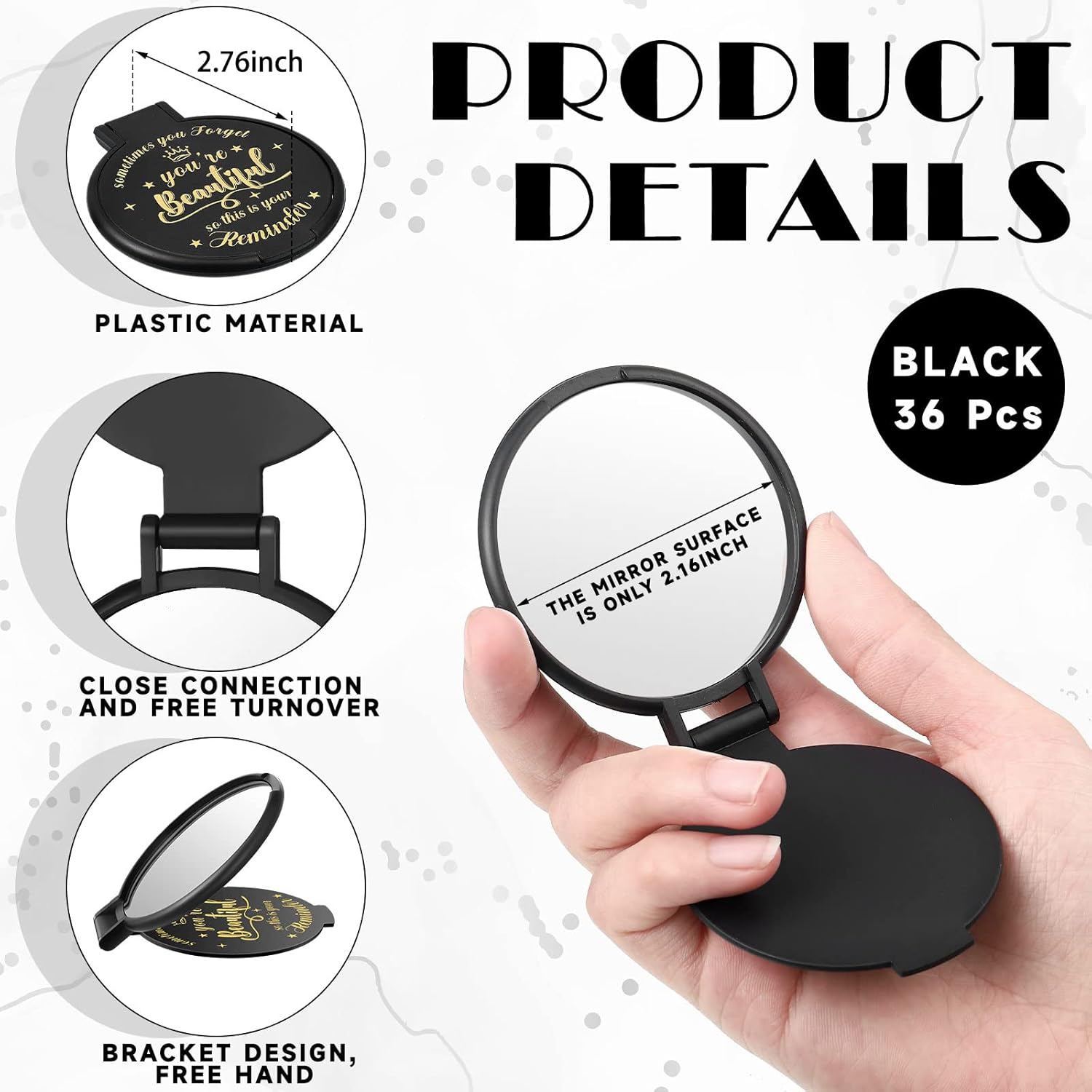 36 Pcs Compact Mirror Set for Makeup and Gifting