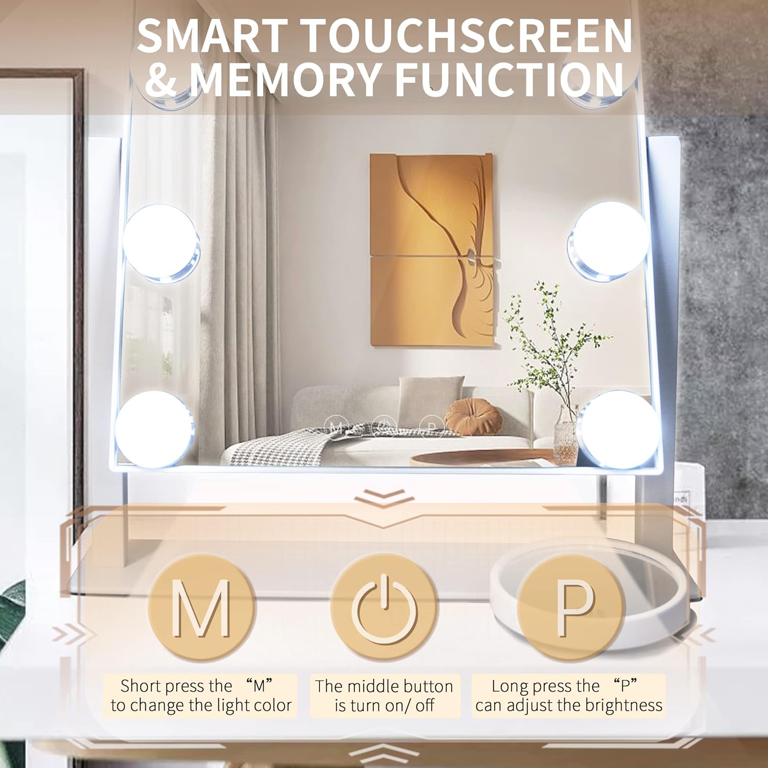 Truly elegant and functional makeup mirror