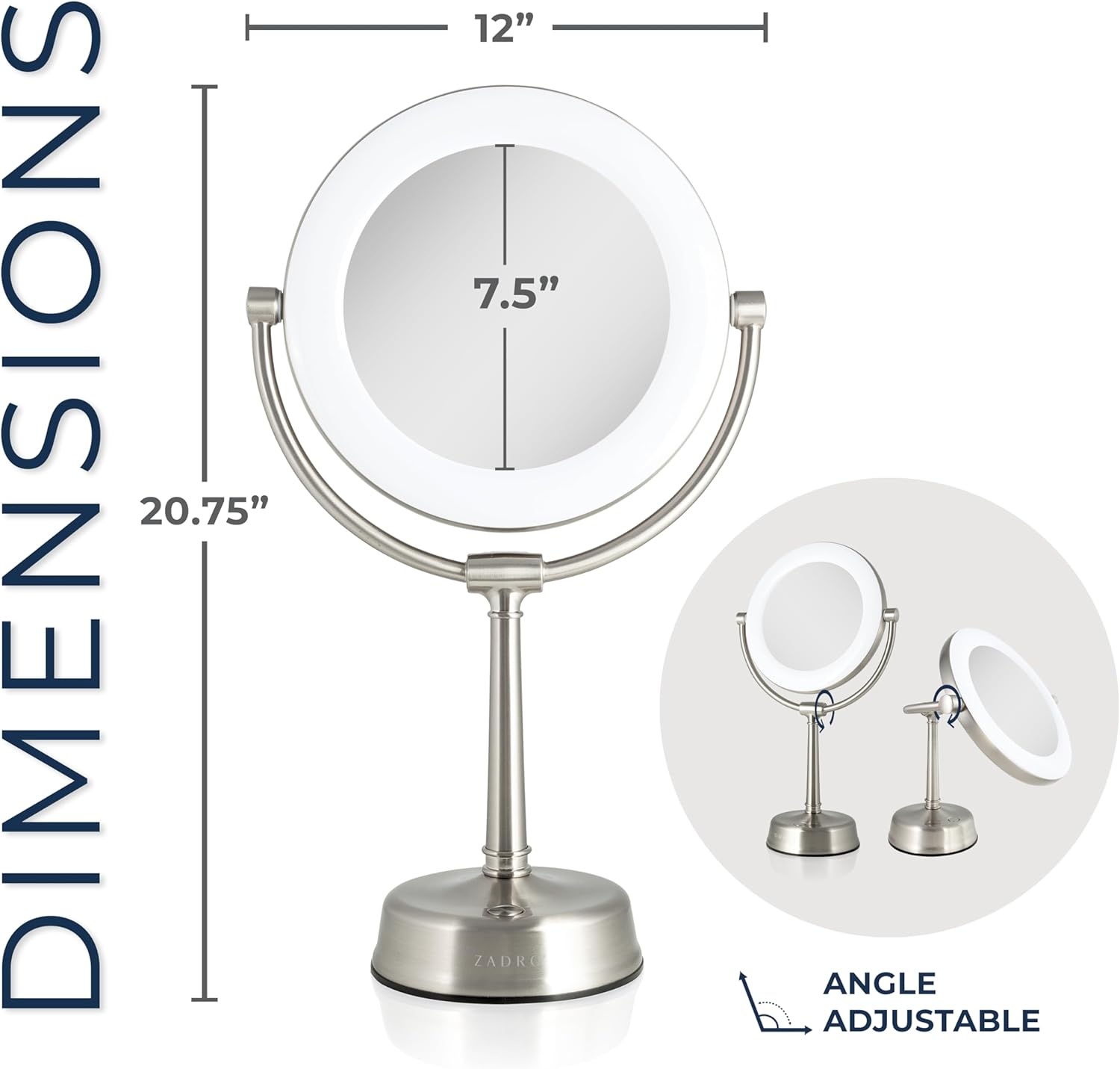 Zadro Lexington LED Makeup Mirror with Swivel Lights