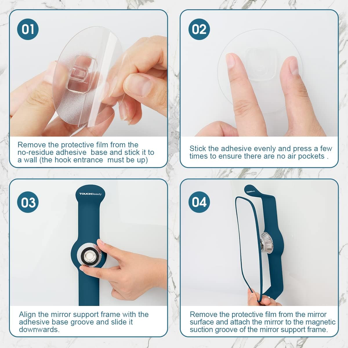 TOUCHBeauty 3X Magnification Shower Mirror with Razor Holder