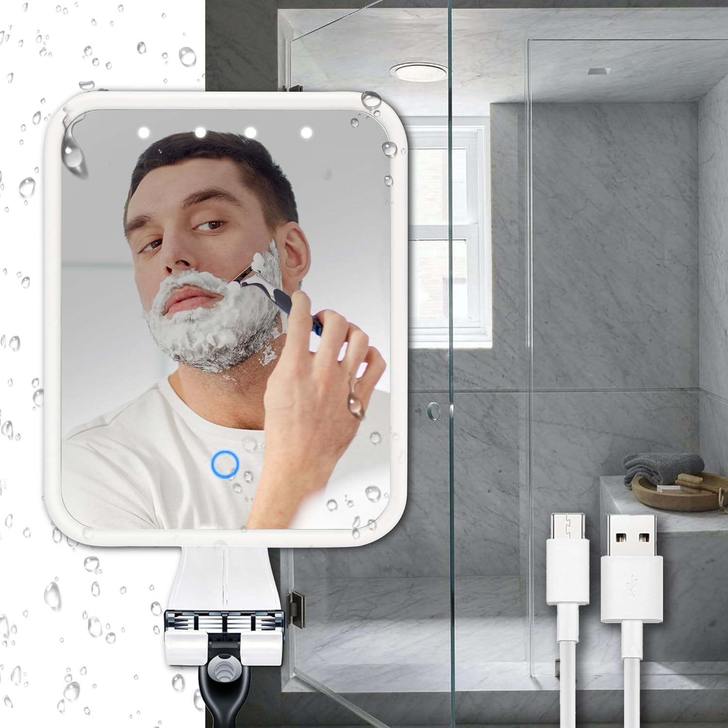 FANDENINI Heated Fogless Mirror with Lights